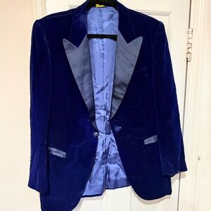 Massini Royal Blue Velvet Blazer